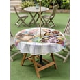 thumbnail image 3 of Easter Gnomes Outdoor Tablecloth - 54 Inch Round Dining Table Cover, Eggs Rabbit Spring Daisy Floral Colorful Stripes Waterproof Outdoor Table Cloth with Umbrella Hole & Zipper for Picnic/Patio/Party, 3 of 7