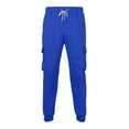 thumbnail image 4 of YUELONGHU Adult Men Casual Pants Mens Black Cargo Pants Solid Color Casual Trousers with Side Pockets Comfortable Flat Front Design for Everyday Wear, 4 of 5
