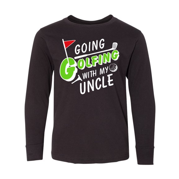 Inktastic Going Golfing with my Uncle- kids golf Long Sleeve Youth T-Shirt