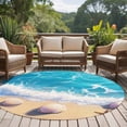 thumbnail image 5 of Summer Beach Round Living Room Rugs 6 ft, Shell Starfish Spray Washable Area Rug with Non-Slip Sturdy Edge Binding Round Carpet for Kitchen Office Bedroom, 5 of 9