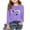 Purple, variant on Piuwrlz Kids Long Sleeve Shirts Girls T-Shirts New Printed Round Neck T Shirt Tops Beige Size 3-4 Years
