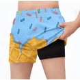 thumbnail image 2 of HAOTAGS Big Boys Swim Trunks with Compression Liner 2 in 1 Quick Dry Elastic Waist Summer Beach Shorts Blue Size 9-10 Years, 2 of 6