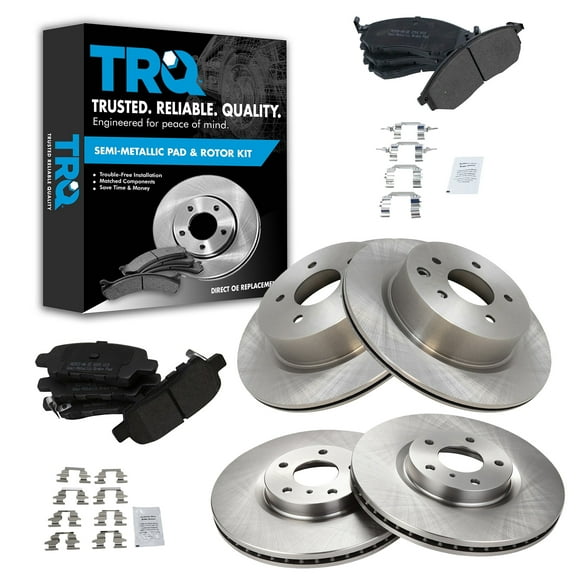 TRQ Front Rear Premium Posi Metallic Pad & Brake Rotor Fits Select Nissan Infiniti