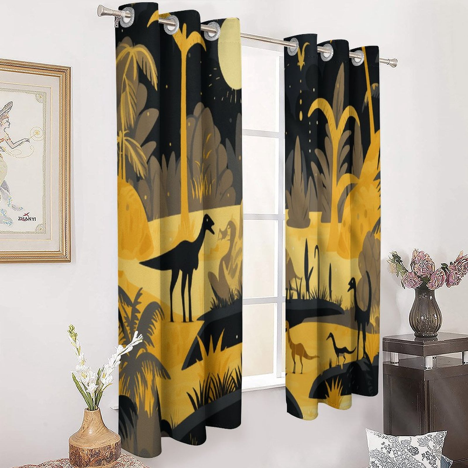 Dinosaur Modern Window for Living Room Curtains for Child Bedroom Kitchen Decor Blinds Drapes