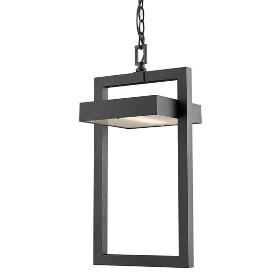 12W 1 Led Outdoor Chain Mount Lantern In Contemporary Style 10.5 Inches Wide By 18 Inches High-Black Finish Z-Lite 566Chb-Bk-Led