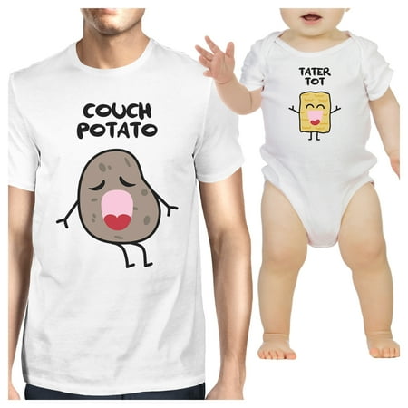 

Couch Potato Tater Tot Cute Graphic Matching Tees For Dad And Baby