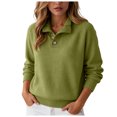 thumbnail image 4 of vigerkar Sweaters Women Polo Collared Knit Long Sleeve Pullover | Soft Lightweight Cozy Feel, Winter Dressy (Green, S), 4 of 7