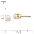 thumbnail image 4 of 14K Yellow Gold 4.5mm Round June/Fw Cultured Pearl Post Earrings (4.5 X 4.5) Made In United States xbe18, 4 of 5