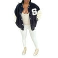 thumbnail image 4 of Aunavey Varsity Jacket Women Girl Vintage Relaxed Casual Fit Button Down College Baseball Coat, 4 of 6