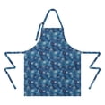 thumbnail image 2 of Blue Christmas Snowflake Apron-Garden Aprons for Women with Pockets-Cotton Linen Waterproof Kitchen Cooking Gardening Aprons Adjustable for Kitchen,Cooking,BBQ and Salon 32"x27", 2 of 7