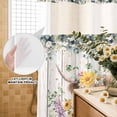 thumbnail image 3 of No Hook Shower Curtain, Spring Cow Floral Shower Curtains for Bathroom with See Through Top Window, Green Eucalyptus Leaves Grey Wooden Waterproof & Washable Bath Curtain 66"x72", 3 of 9
