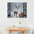 thumbnail image 2 of ONETECH Farmhouse Snowman Wall Art Winter Deer Elk Pictures Wall Decor Christmas Decor Canvas Prints Painting Framed Home Artwork for Bathroom Bedroom Kitchen Office Dining Room 20x16in, 2 of 4