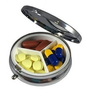 Yin and Yang Three Section Pocket / Purse / Travel Pill Box Case (أبيض وأسود)