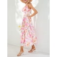 thumbnail image 3 of ZAXARRA Robe Midi d'Été pour Femmes, Décontractée Sans Manches à Imprimé Floral Fluide, 3 of 7