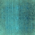 thumbnail image 1 of Ahgly Company Machine Washable Indoor Square Oriental Turquoise Blue Industrial Area Rugs, 4' Square, 1 of 4