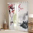thumbnail image 3 of Feelyou Japanese Blossoms Floral Black Out Curtains, Nature Scenery Curtains Pack of 2 (42x63 Each), Ink Watercolor Art Bedroom Curtains, Window Curtains Bedroom Decor, 3 of 6