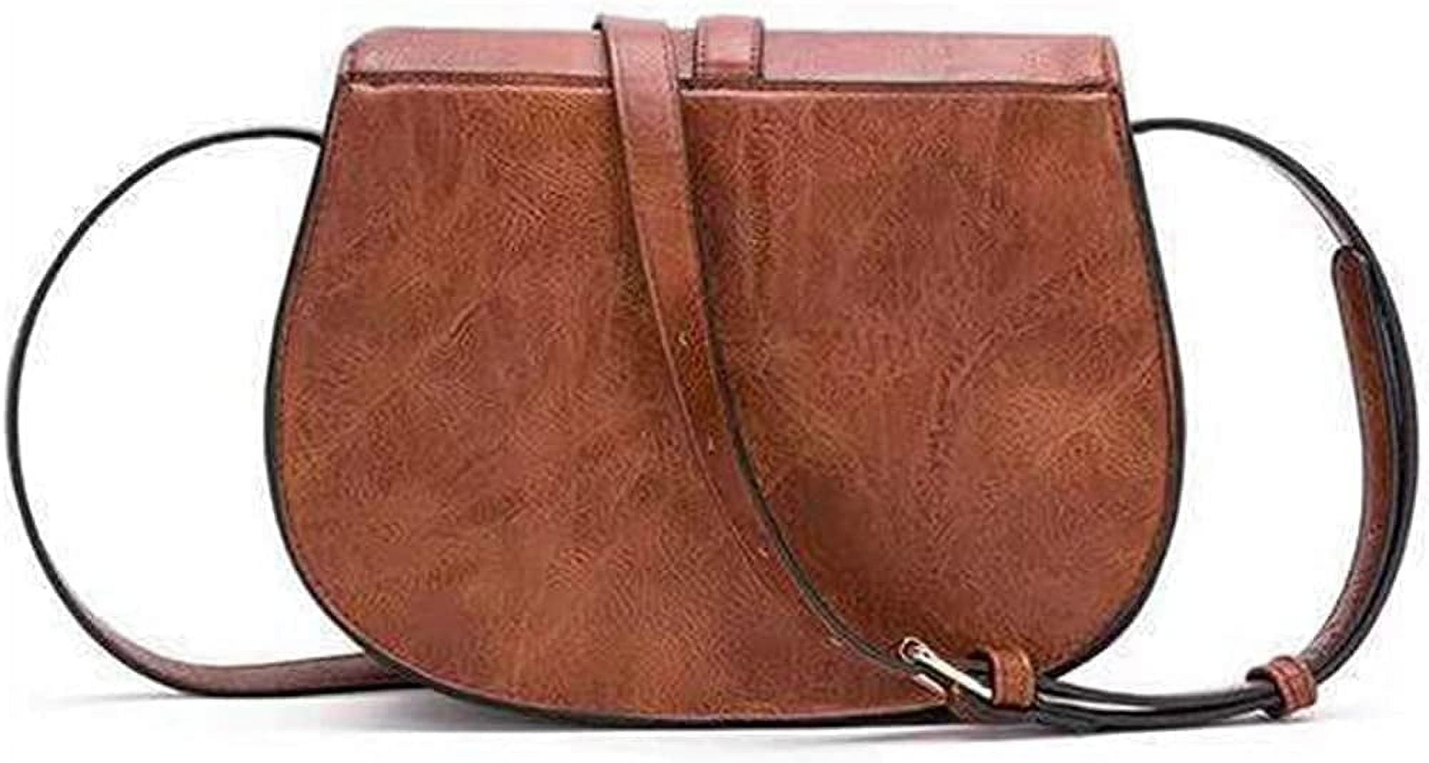 PIKADINGNIS Shoulder Bag for Women Leather Crossbody Purse Retro Satchel Handbag Lightweight Pocketbook