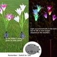 thumbnail image 6 of Outdoor Solar Garden Stake Lights - 2 Pack QiShi Solar Powered Lights with 8 Lily Flower, Multi-color Changing LED Solar Stake Lights for Garden, Patio, Backyard (Purple and White), 6 of 8