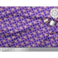 thumbnail image 2 of Soimoi Japan Crepe Satin Fabric Floral & Circle Geometric Print Fabric by Yard 42 Inch Wide, 2 of 3