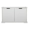 thumbnail image 2 of Contemporary Home Living 3' Solid White Rectangular Indoor Home Furniture Cat Litterbox Bench Cat Washroom Bench white, 2 of 11