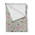 thumbnail image 2 of Tea Party Soft Flannel Fleece Throw Blanket, Cupcakes Cookies and Flowers on Polka Dotted Background Britain Tradition, Cozy Plush for Indoor and Outdoor Use, 50" x 60", Multicolor, by Ambesonne, 2 of 5