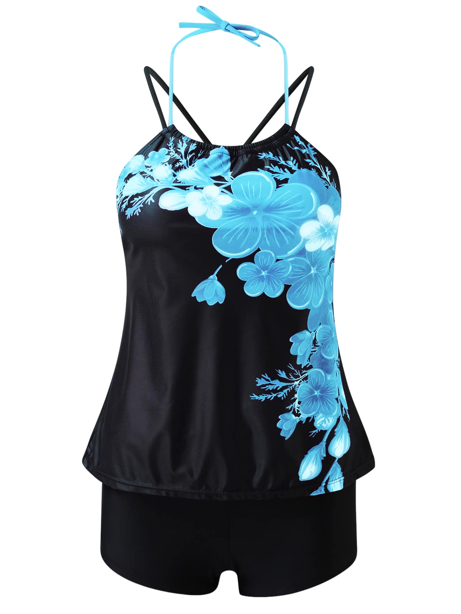 Niuer Women High Waist Tankini Swimsuits Halter Strappy Bathing Suits