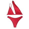 thumbnail image 5 of Jacenvly 2024 Bikini Swimsuits for Women Comfortable Womens Bandage Bikini Swimwear Swimsuit Beachwear Set Solid Fashion Beach Dresses for Women Casual Summer Red, 5 of 5