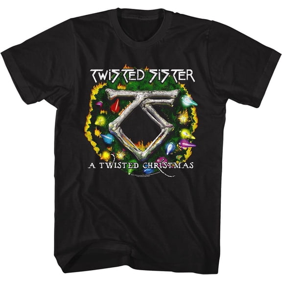 Twisted Sister Twisted Christmas Black Adult T-Shirt