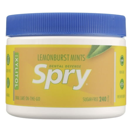 Xlear Spry Dental Defense Mints with Xylitol Lemonburst 240 Pieces Pack of 3