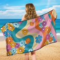 thumbnail image 5 of Bulopur Hippie Floral Front Car Seat Towel for Women Retro Breathable Sweat Carseat Protector with Storage Bag for Beach Vacation Soft Fit SUV Sedan Truck 1pcs, 5 of 7