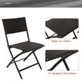 thumbnail image 4 of FDW 3 Pieces Wicker Patio Set Foldable Chair for Yard Lawn No Assembly Needed ,Brown, 4 of 7