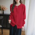 thumbnail image 3 of Hrsba Oversized Cardigan Sweaters for Women Solid Color Long Sleeve Casual Knit Sweater Outerwear, 3 of 5
