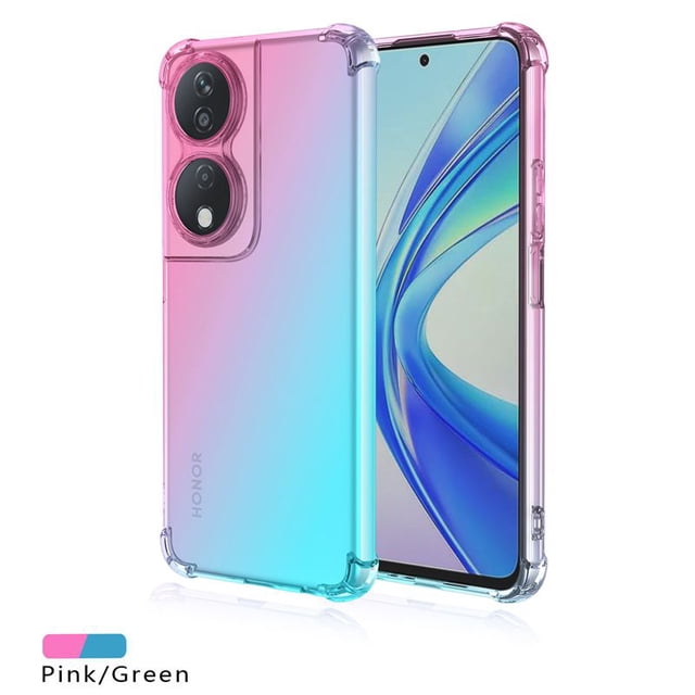 Four-corners Shockproof Gradient TPU Case for Honor 90 Smart Honor 200 Lite Protective Cover Fundas Coque Capa Pink Green For Honor 200 Lite