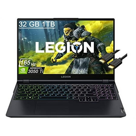 Lenovo Legion 5 15.6" Full HD IPS 165Hz Gaming Laptop (8-Core Ryzen 7-5800H, 32GB RAM, 1TB PCIe SSD, GeForce RTX 3050 Ti 4GB) RGB Backlit , 3D Nahimic Audio, w/ HMDI Cable, Windows 11 Home