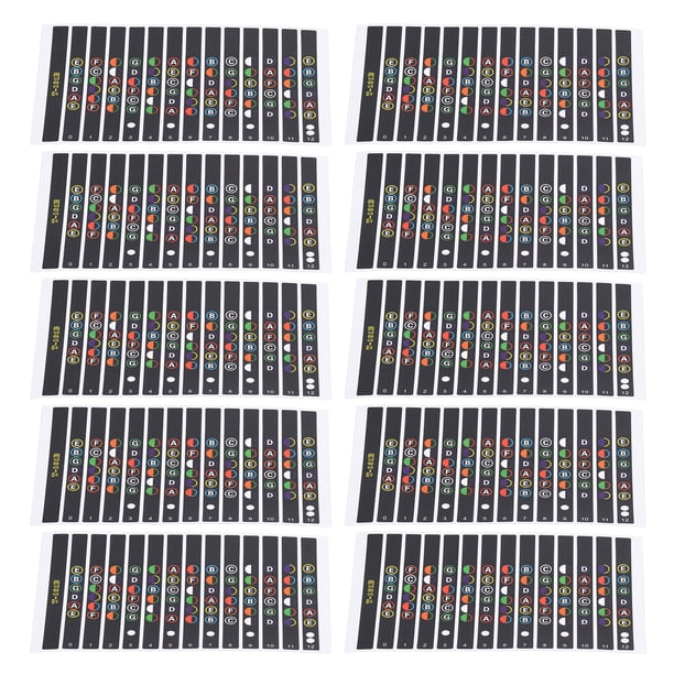Etiqueta engomada del diapasón de la guitarra NikouMX 10 hojas Adhesivo para diapasón de guitarra