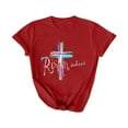 thumbnail image 3 of AGWOLF Easter Shirts for Women Christian T-shirts Short Sleeve Colorful Cross Print Tee Tops Religious Quotes Shirt Womens Easter T Shirts, 3 of 6