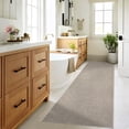 thumbnail image 3 of Garvee 2'x6' Modern Solid Color Runner Rug Minimalist Woven Textured Carpet, Washable Rug Non Slip Low Pile Indoor Mats for Hallway Bedroom Kitchen, Beige, 3 of 6