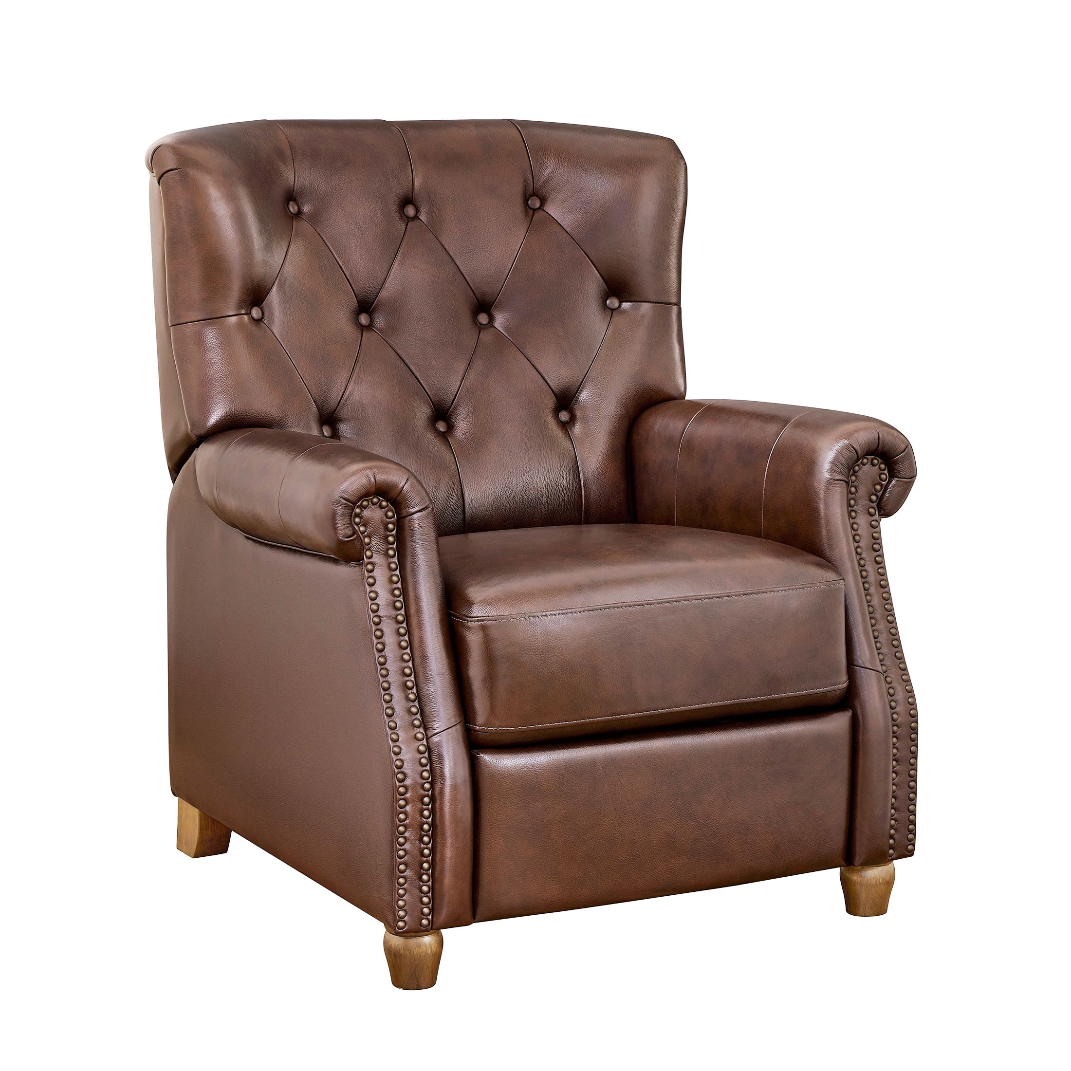 Pioneer Woman Harper Leather Recliner with Whiskey Upholstery