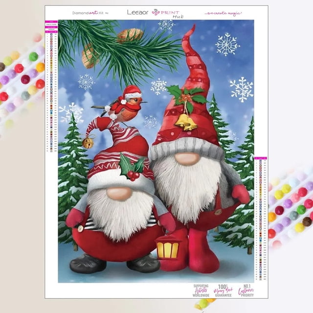 Pintura de diamantes 5D DIY, póster de Gnomo de Navidad, pintura de diamantes de cristal, bordado de mosaico, Kit de punto de cruz, decoración del hogar, nueva serie