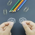 thumbnail image 4 of Clips de Papier, Petits Clips de Papier Processus Galvanoplastie Forme Rose 100pcs avec Boîte de Rangement pour l'École, 4 of 8