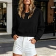 thumbnail image 2 of Meichang Cropped Sweatshirt for Women Plain Crewneck Sweatshirts Fall Long Sleeve Drop Shoulder Pullover Tops Black L, 2 of 8