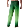 thumbnail image 3 of Domuza St Patricks Day Pajama Pants for Men Shamrock Graphics Stretch Waist Drawstring Pjs Trousers Relaxed Fit Soft Lounge Sleep Pants with Pockets Dark Green 2XL, 3 of 5