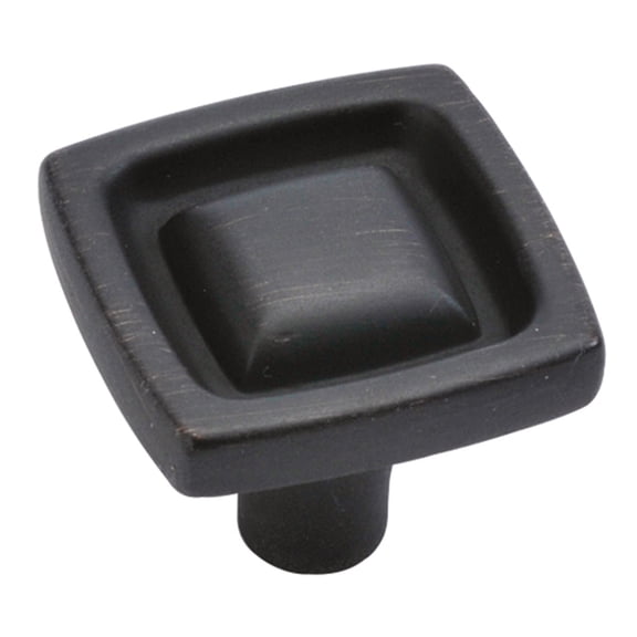Hickory Hardware Burke Collection Knob, 1" Sq - Vintage Bronze