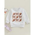 thumbnail image 3 of Baby Toddler Girl Football Bow Sweatshirt 3 6 12 18 24 Months 2T 3T Crew Neck Long Sleeve Pullover Tops Casual Winter Fall Clothes, 3 of 9