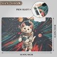 thumbnail image 3 of Lovely Cat Astronaut Planets Foldable Binder Folder Clipboard with Pen Slot Double Clips A4 Size File Storage, 3 of 8