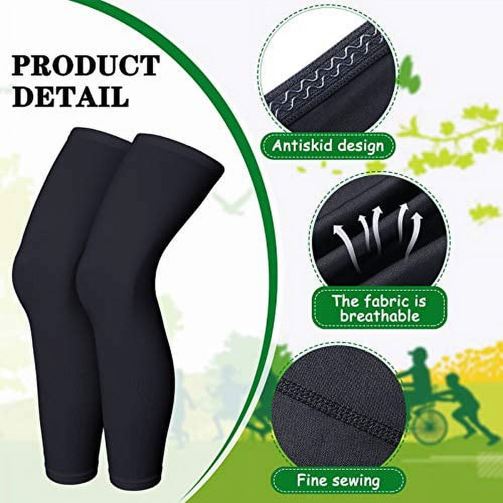 Skylety Compression Leg Sleeve Full Length Leg Sleeves Sports Cycling Leg  Sleeves for Men Women, Running, Basketball (4 Pieces,Black,M) 