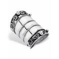 thumbnail image 2 of PalmBeach Jewelry Bohemian Wide Cigar Band-Style Scroll Ring Band in Antiqued Sterling Silver, 2 of 4