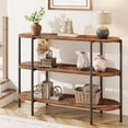 thumbnail image 1 of IdeaHouse 47.2" Console Table, 3 Tier Industrial Metal Sofa Table, Behind Couch Table, Farmhouse Hallway Table for Entry, Living Room, Kitchen, and Dining Room-Rustic Brown, 1 of 7