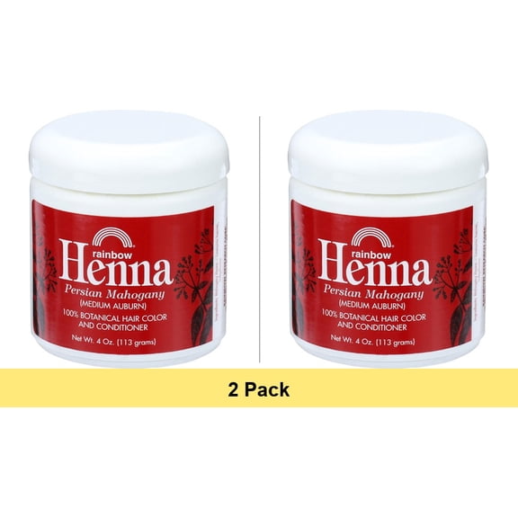 Rainbow Henna Hair Color and Conditioner, Mahogany, 4 oz - 2 Pack