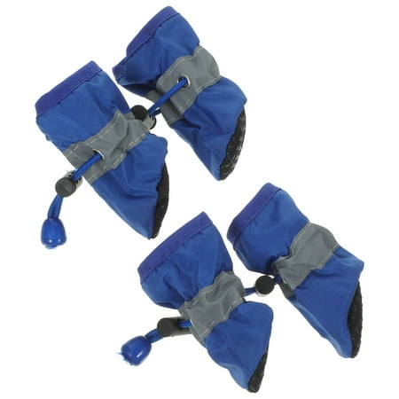 GOOHOCHY 4 Pcs Dog Shoes for Hot Pavement Waterproof Boots Blue Small